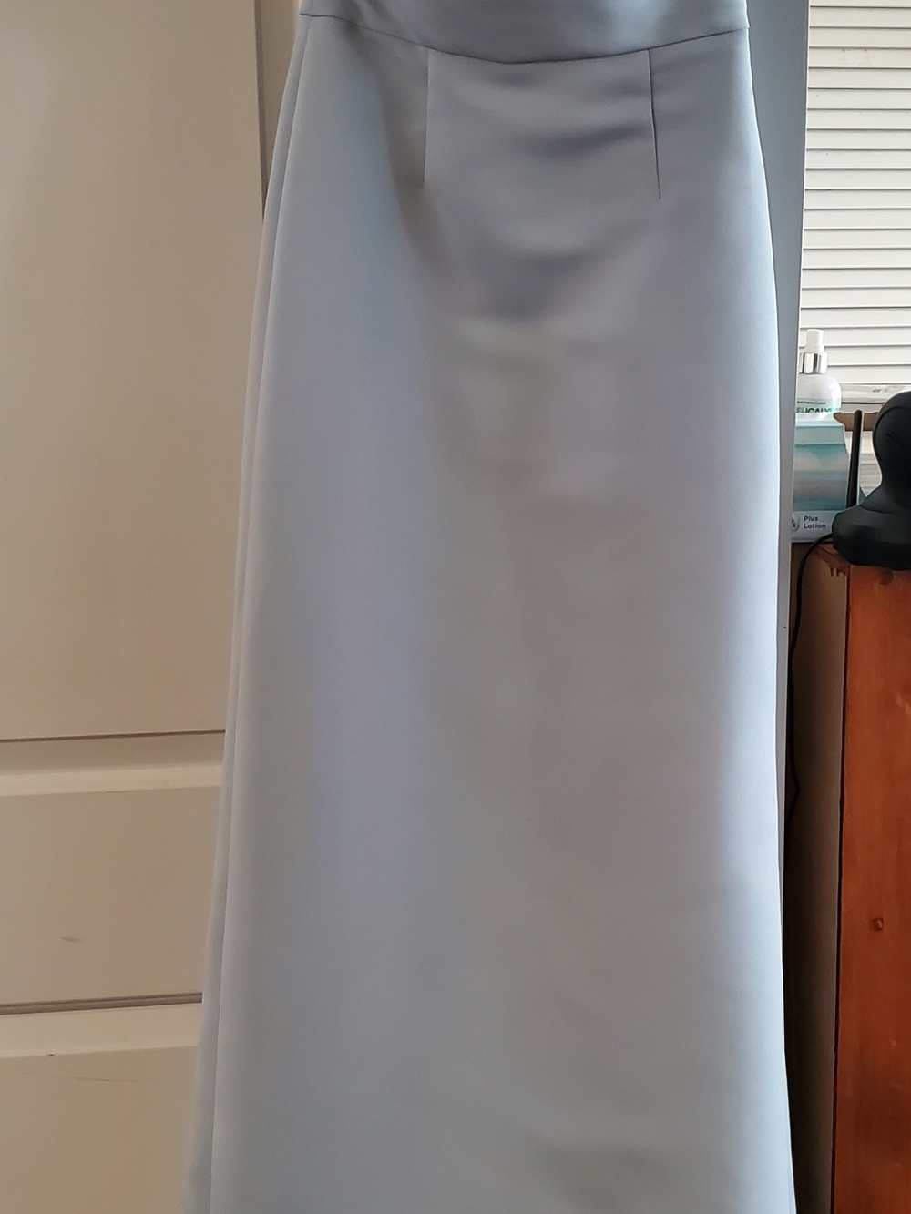 Amsale Pale Blue Floor-Length Formal Gown.